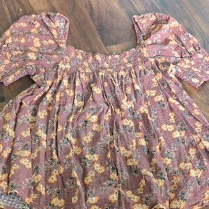 Easel Floral Smocked Blouse